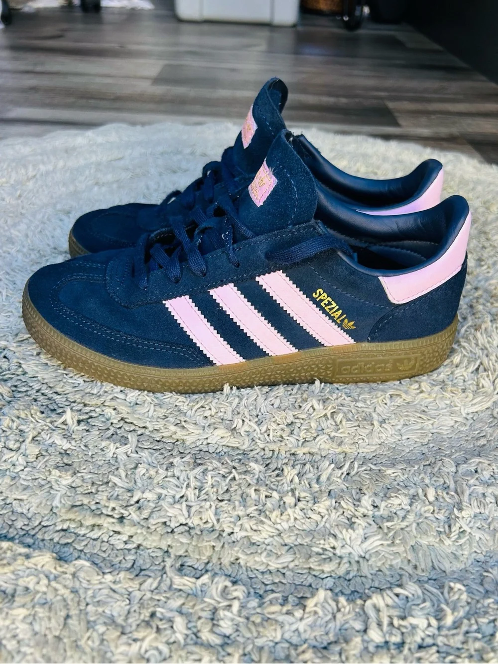 adidas Handball Spezial navy and pink girls size 3